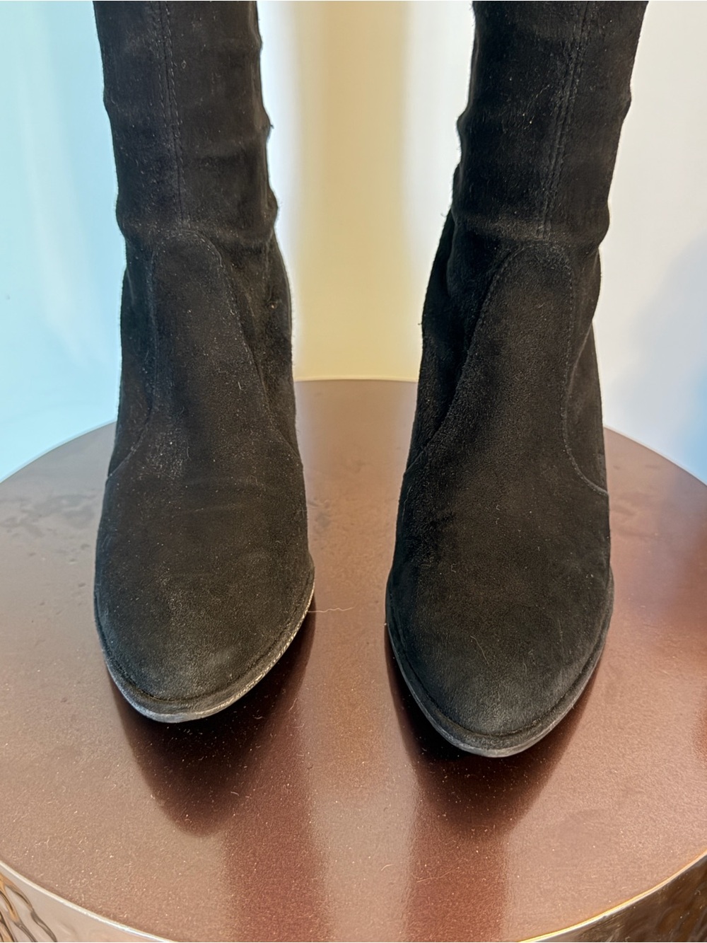 Stuart Weitzman Black Over-the-Knee Suede Boots - Picture 13 of 15